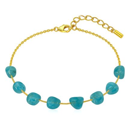 Blue Crystal Charm 18K Gold Plated Bracelet